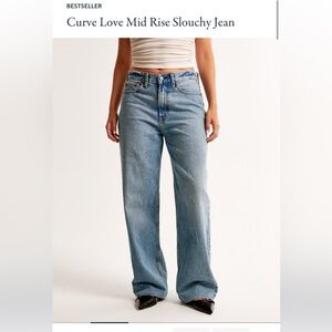 Abercrombie Curve Love Slouchy Mid-rise Jeans